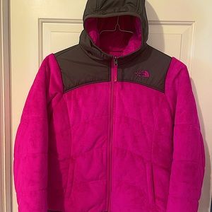 The North Face Grey/Pink Reversible girls jacket